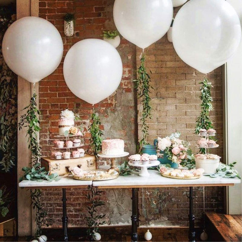 kockuu 5PCS Big White Balloons Giant 36 Inch Large White Balloon Jumbo Balloon for Birthday Wedding Baby Shower Carnival Party New Year's Day Decorations Supplies - Image 4